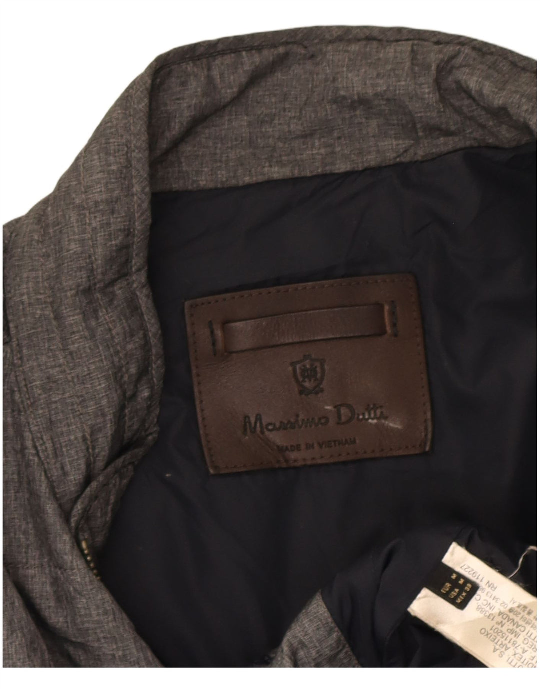 Massimo Dutti Herre Gilet UK 38 Medium Grey Nylon