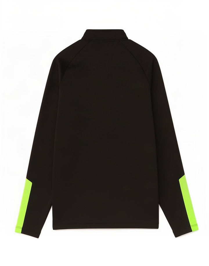Umbro Boys Zip Neck Top Langærmet 9-10 År Medium Sort Colourblock