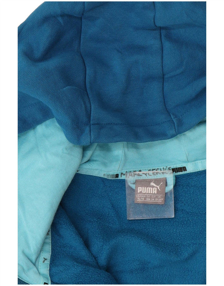 Puma Boys Graphic Zip Hoodie Sweater 13-14 Years Blue