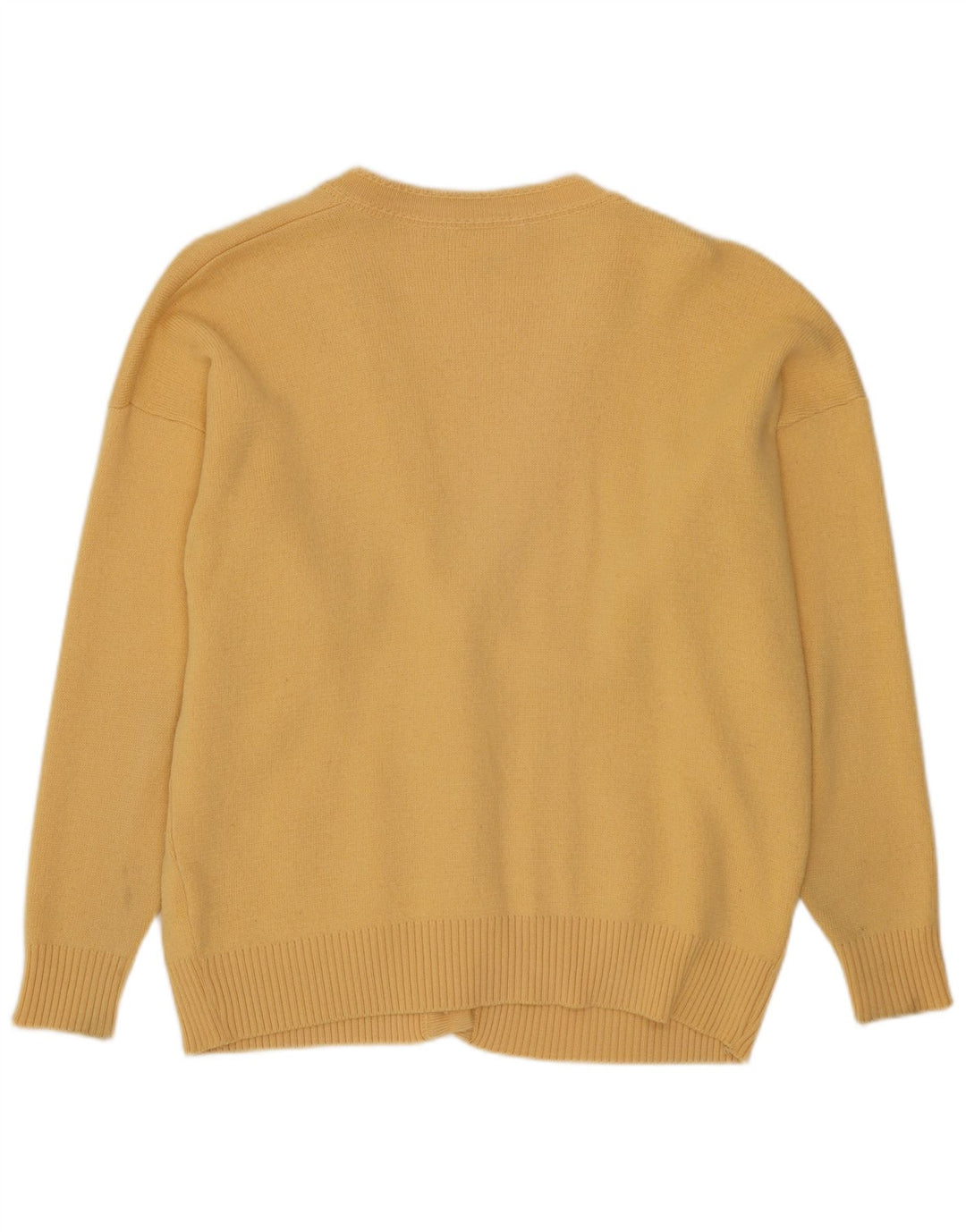 CASTLE Dame Cardigan Sweater EU 42 Stor Gul Akryl