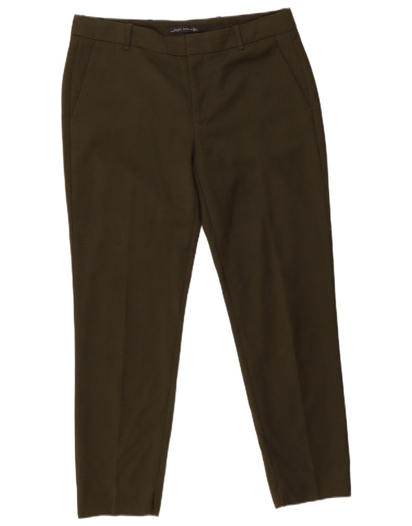 Zara koniske chinobukser til kvinder store W30 L28 Khaki Bomuld