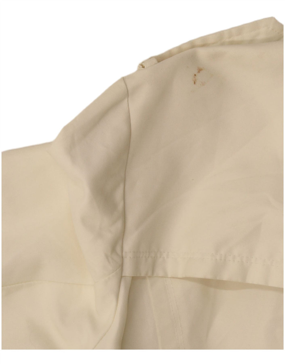 Zara Dame Dobbeltradet Trench Coat UK 14 Large Off White Bomuld