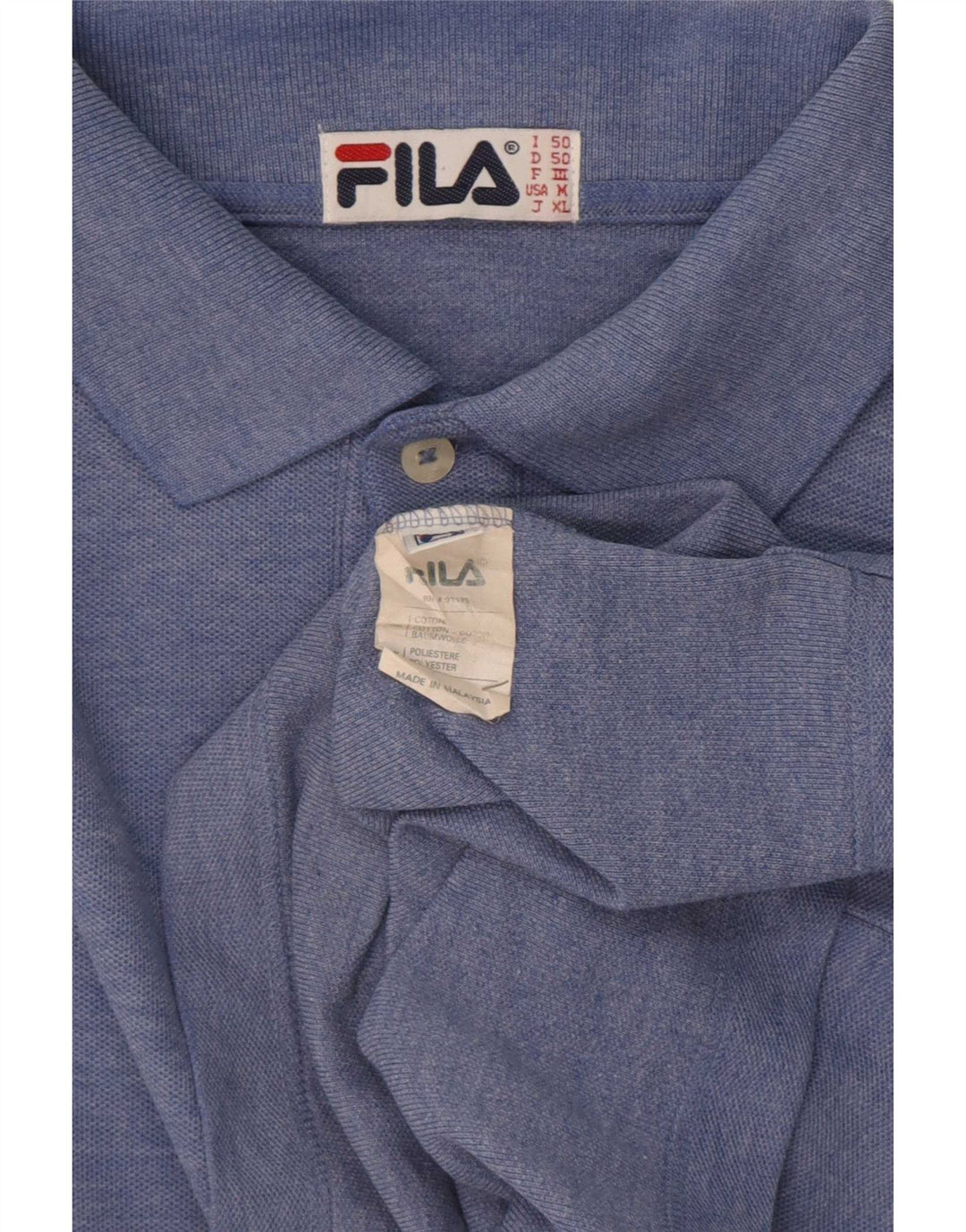 Fila Poloskjorte til mænd IT 50 Medium Blå Bomuld