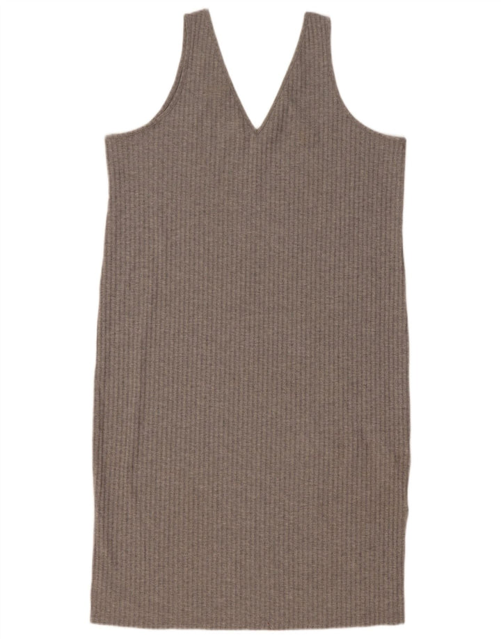 Marks & Spencer Dame Ærmeløs Shift Dress UK 16 Large Grå Polyester