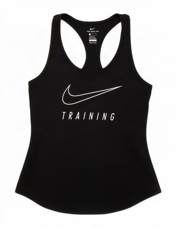 Nike Dame Dri Fit Grafisk Vest Top UK 10 Small Black Polyester