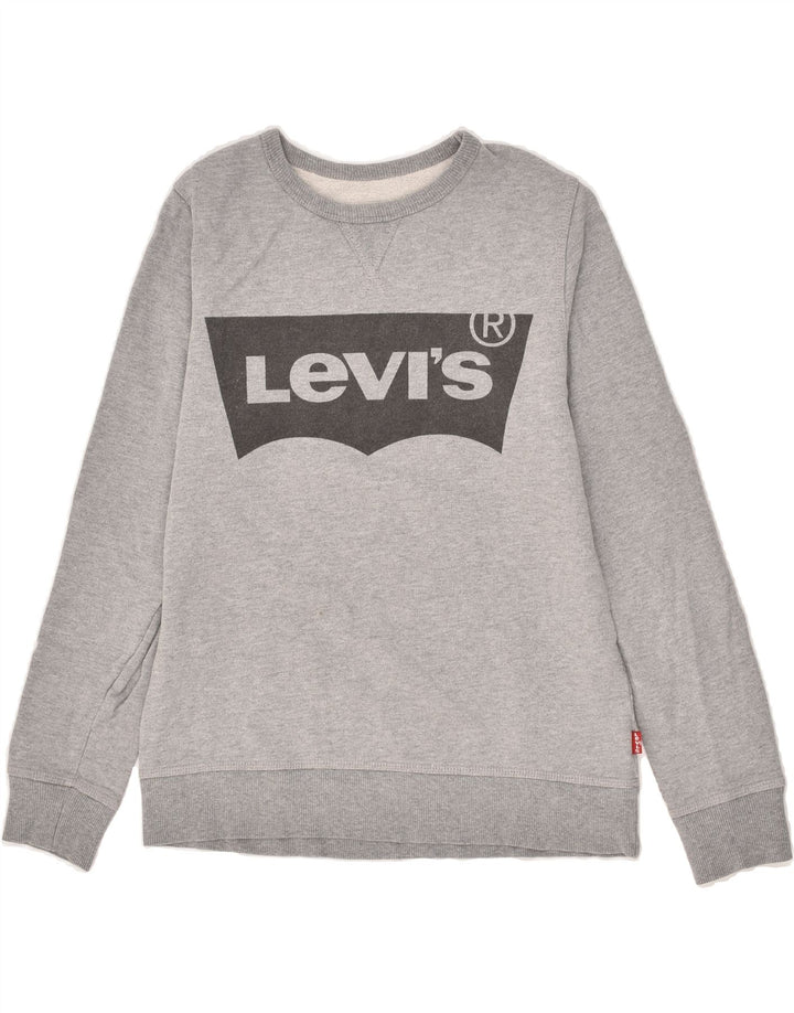 LEVI'S Boys Graphic Sweatshirt Jumper 13-14 Years Grey | Vintage Levi's | Thrift | Second-Hand Levi's | Used Clothing | Messina Hembry 