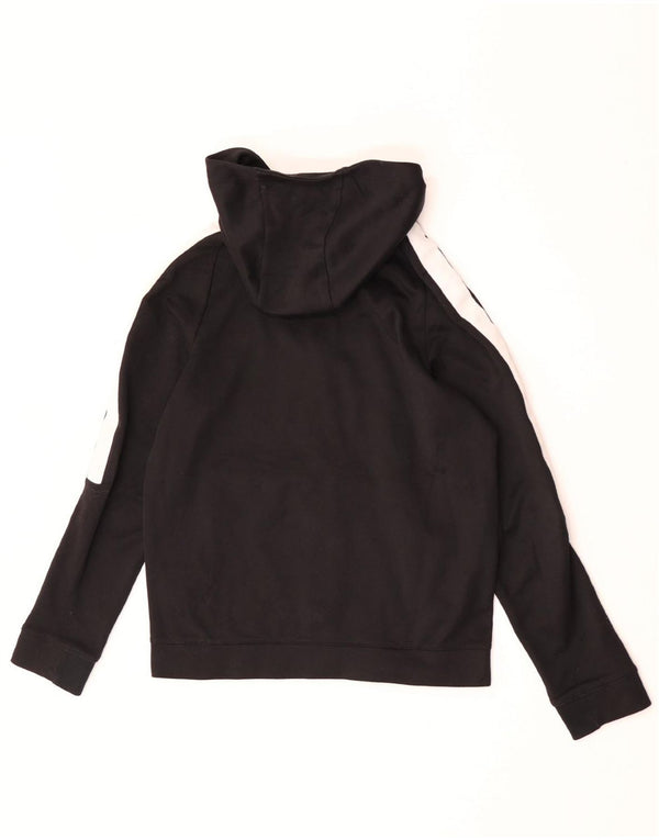 Nike Boys Zip Hoodie Sweater 12-13 Years Large Black Colourblock Cotton