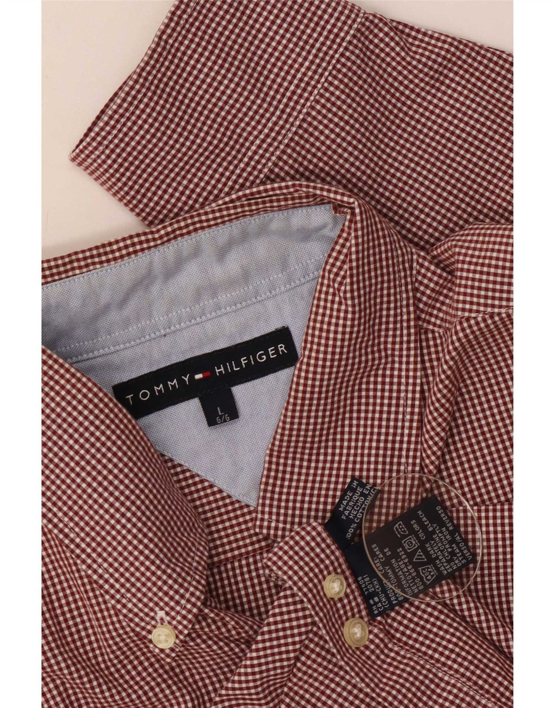 Tommy Hilfiger Herreskjorte Stor rød Gingham Bomuld