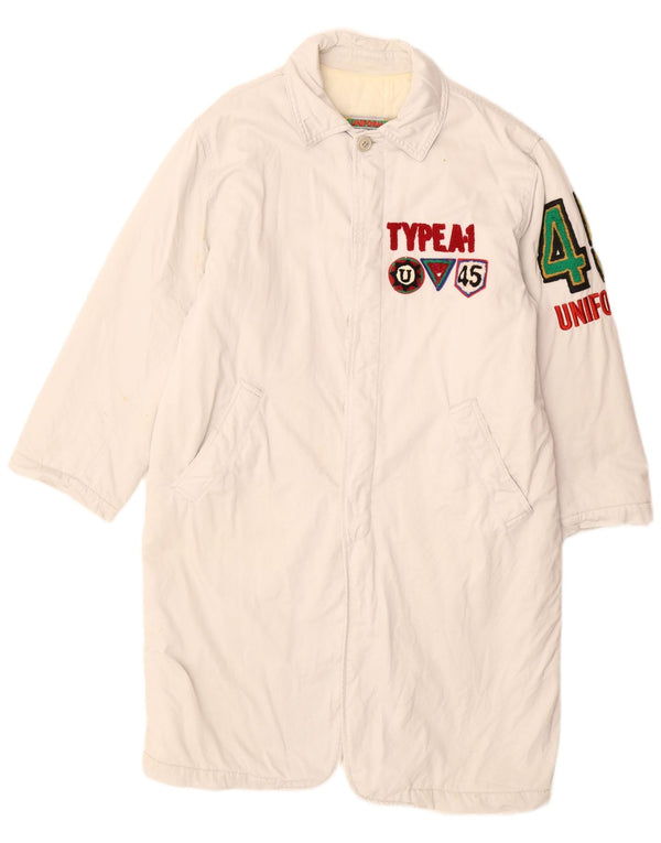 Uniform Herre Grafisk Overfrakke UK 40 Large White