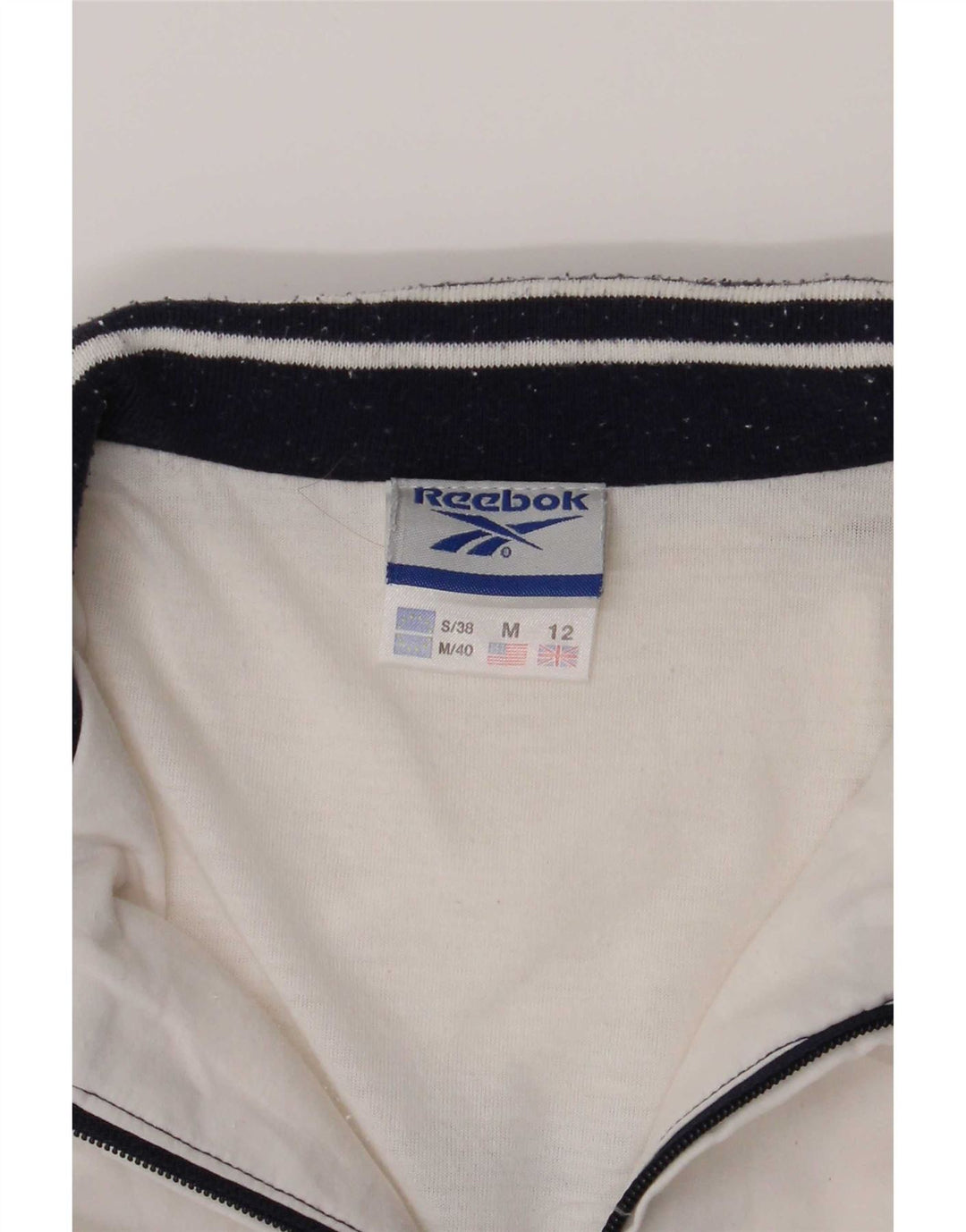Reebok træningsdragt topjakke til kvinder UK 12 Medium Navy Blue Colourblock