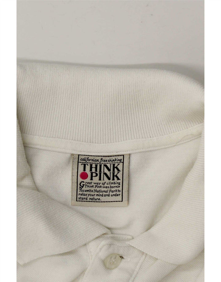 Tænk Pink Herre Polo Shirt Lille Hvid
