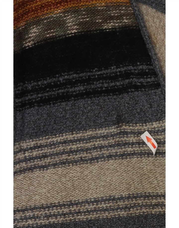 Vintage herre ærmeløs cardigan sweater stor flerfarvet stribet