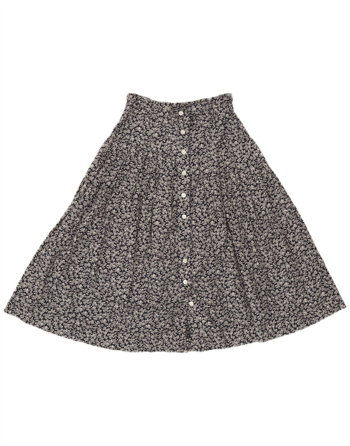 Simonetta Kvinder Plisseret A-Line nederdel W26 Small Navy Blue Floral