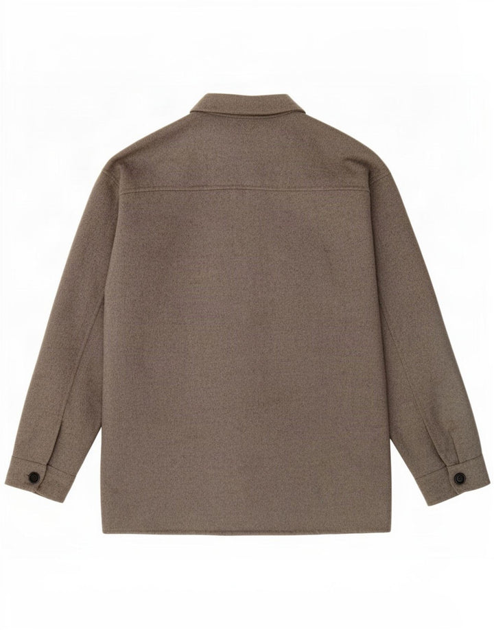 Zara Herre Bomber Jacket UK 38 Medium Grey Wool