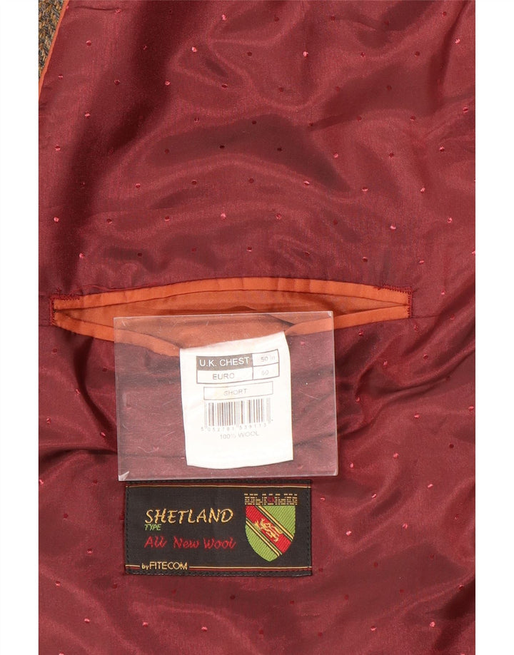 Vintage herre 2-knaps blazerjakke UK 50 5XL brun sildebensuld