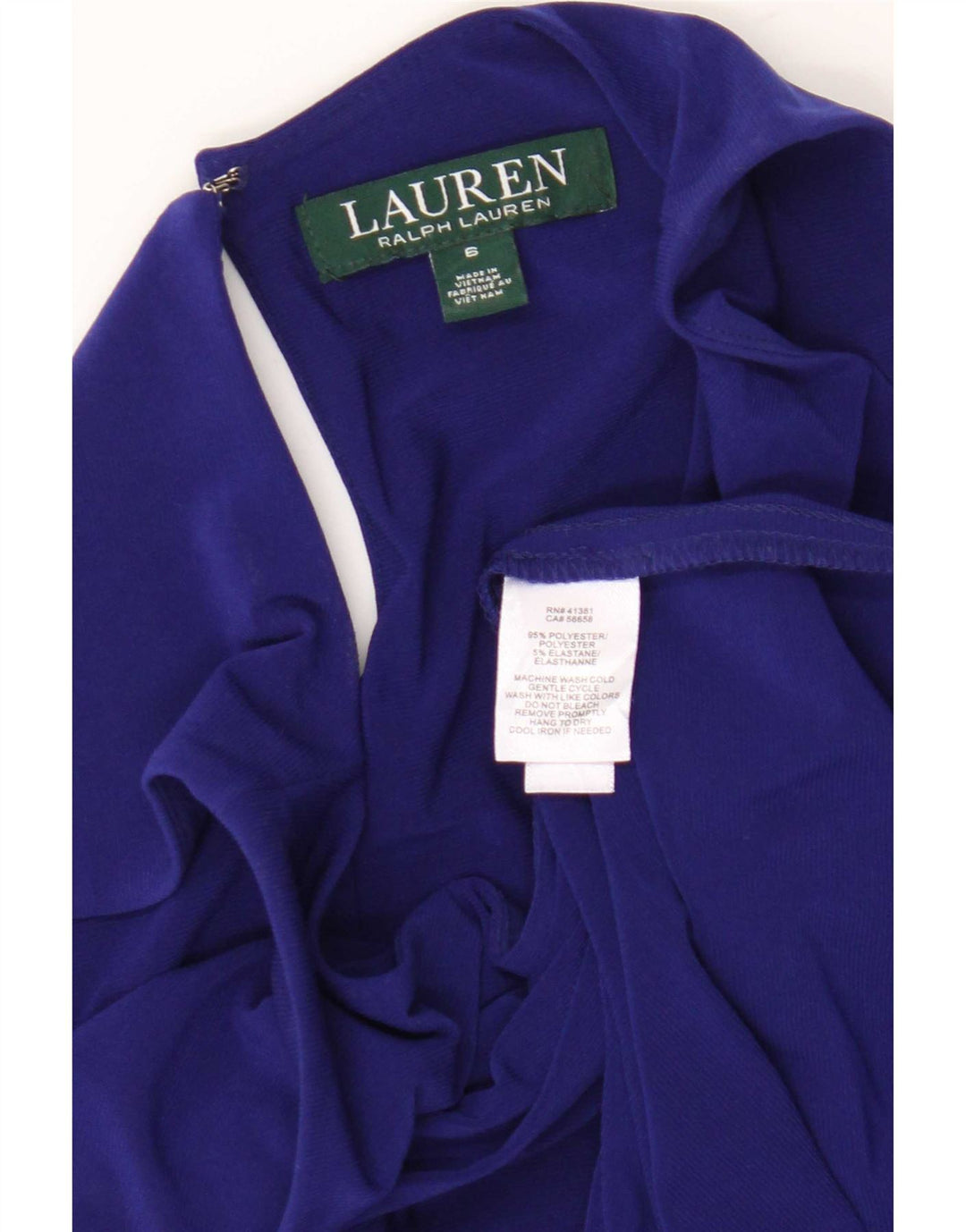 Ralph Lauren ærmeløs teltkjole til kvinder US 6 Medium Blue Polyester