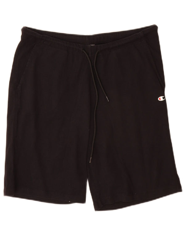Champion Womens Sports Shorts UK 14 Large Black Bomuld