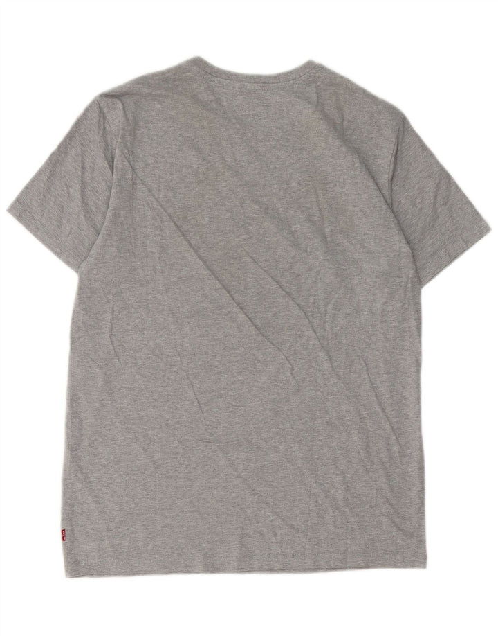 Levi's Herre grafisk T-shirt top mellemgrå flækket bomuld