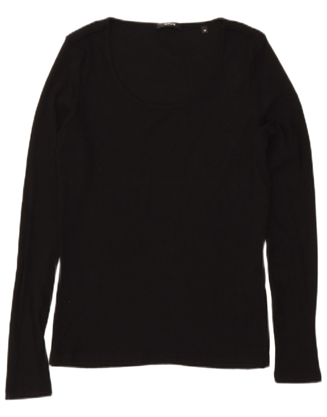 VINTAGE Womens Top Long Sleeve EU 38 Medium Black Viscose