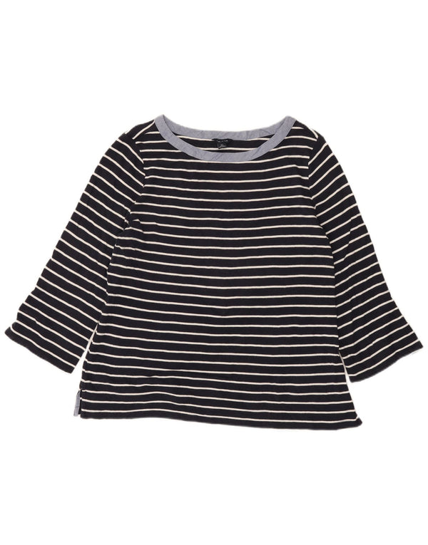 Nautica dametop 3/4 ærmer UK 18 XL marineblå stribet bomuld