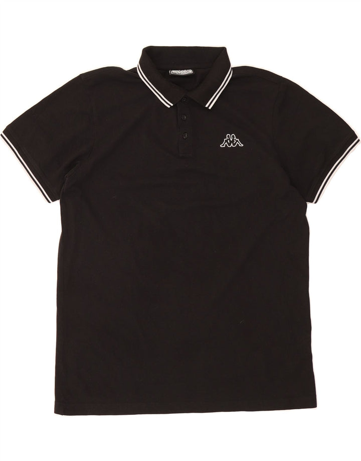 KAPPA Mens Polo Shirt XL Black Cotton Vintage Kappa and Second-Hand Kappa from Messina Hembry 