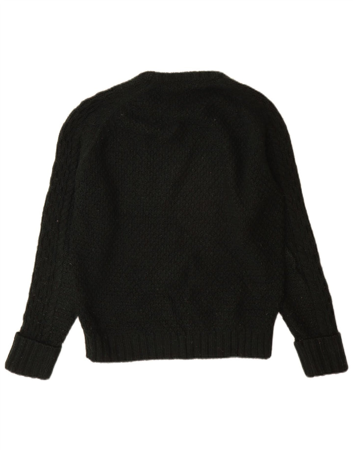 Zara Herre Crew Neck Jumper Sweater Medium Sort Akryl