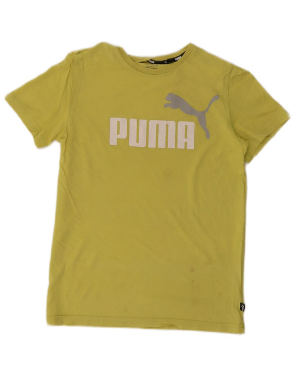 Puma drenge grafisk t-shirt top 13-14 år grøn bomuld
