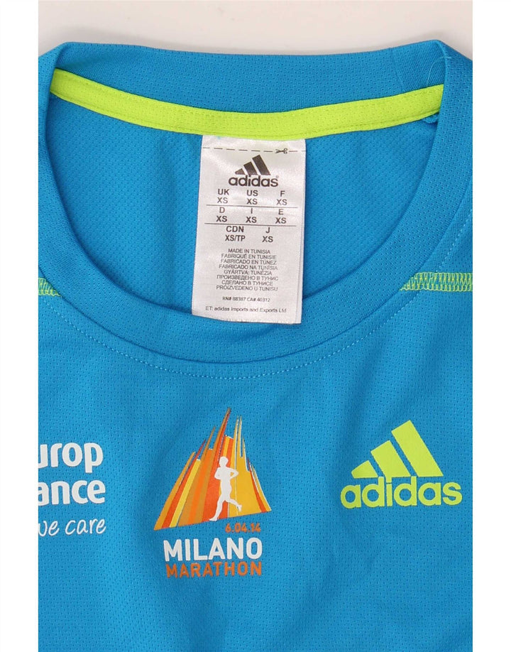 Adidas Herre Climalite Grafisk T-Shirt Top XS Blå Polyester