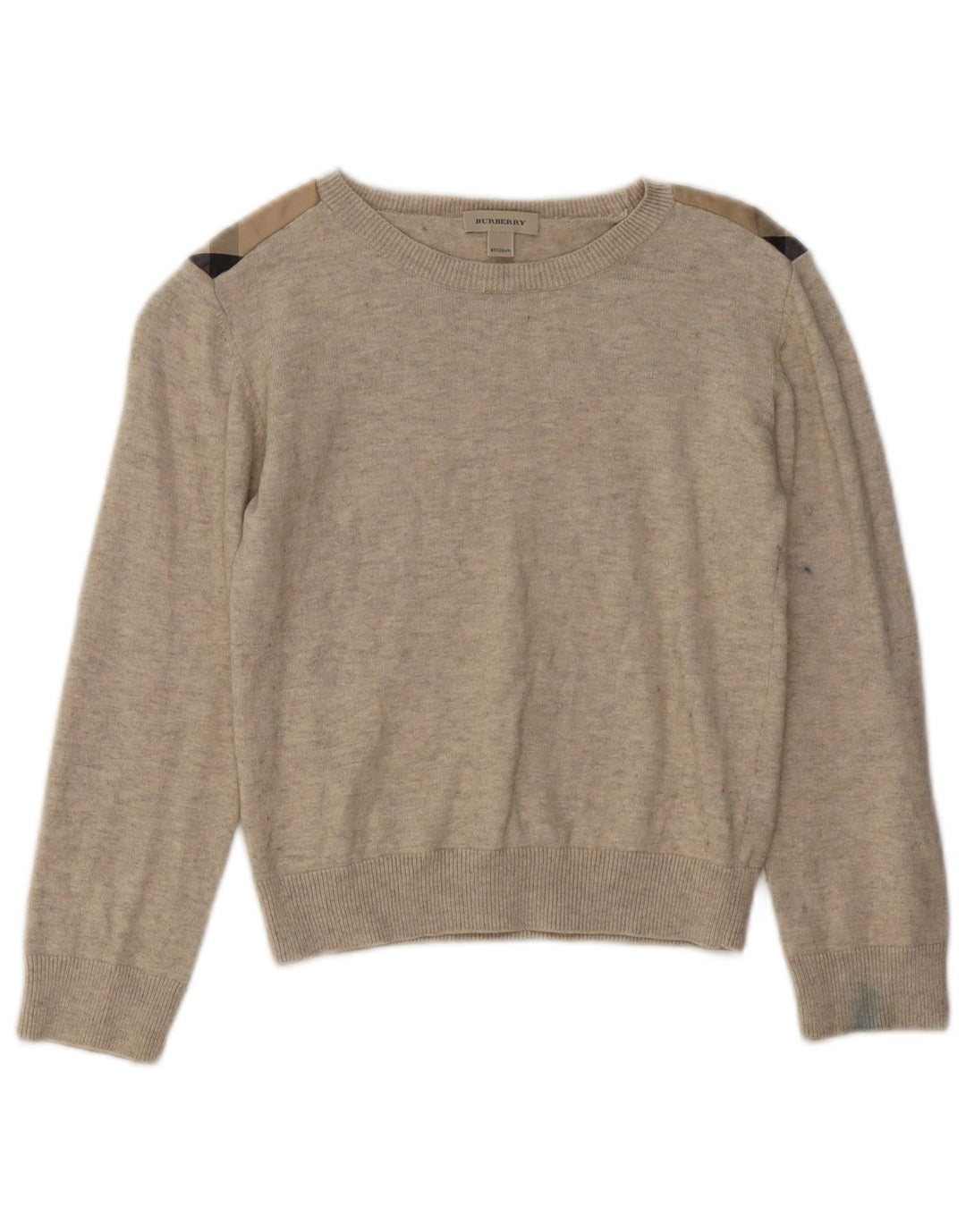 BURBERRY piger bådhals sweater 7-8 år Beige bomuld
