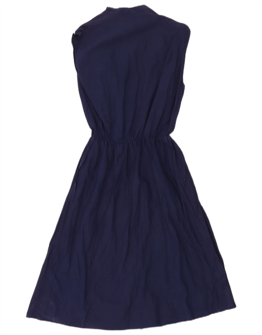 Vintage ærmeløs maxikjole til kvinder UK 12 Medium Navy Blue