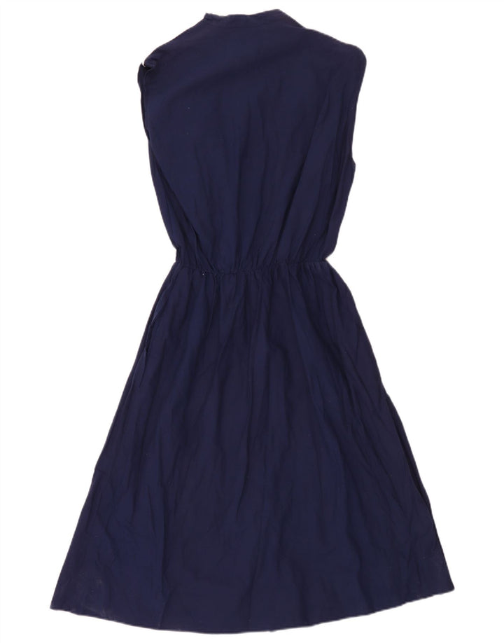 Vintage ærmeløs maxikjole til kvinder UK 12 Medium Navy Blue