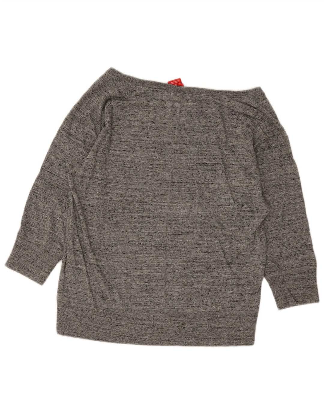 Nike Dame 3/4-ærmet grafisk sweatshirt trøje UK 14 Medium Grå Flecked
