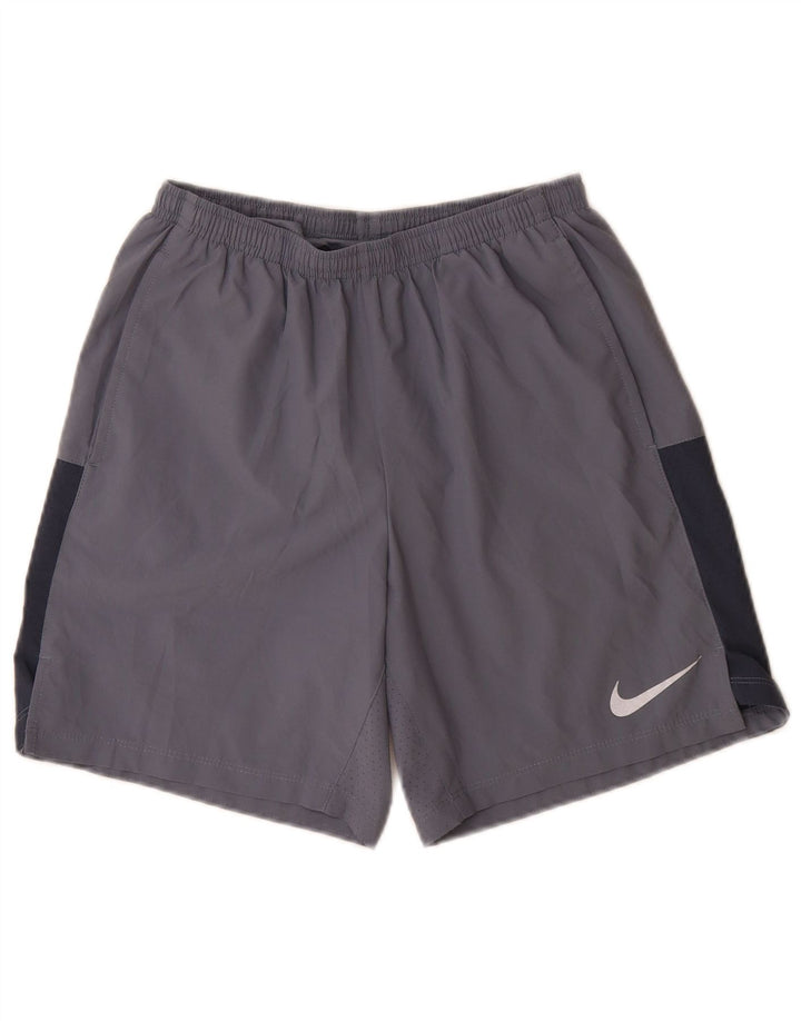 Nike Herre Dri Fit Sportshorts Små Grå Colourblock Polyester