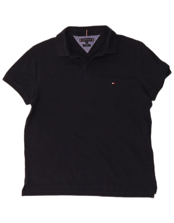 Tommy Hilfiger Herre Slim Fit Polo Shirt XL Navy Blue Bomuld