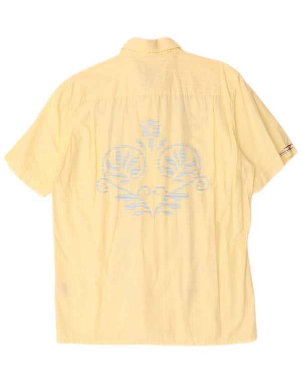 DIESEL Kortærmet herreskjorte XL Gul Paisley Bomuld