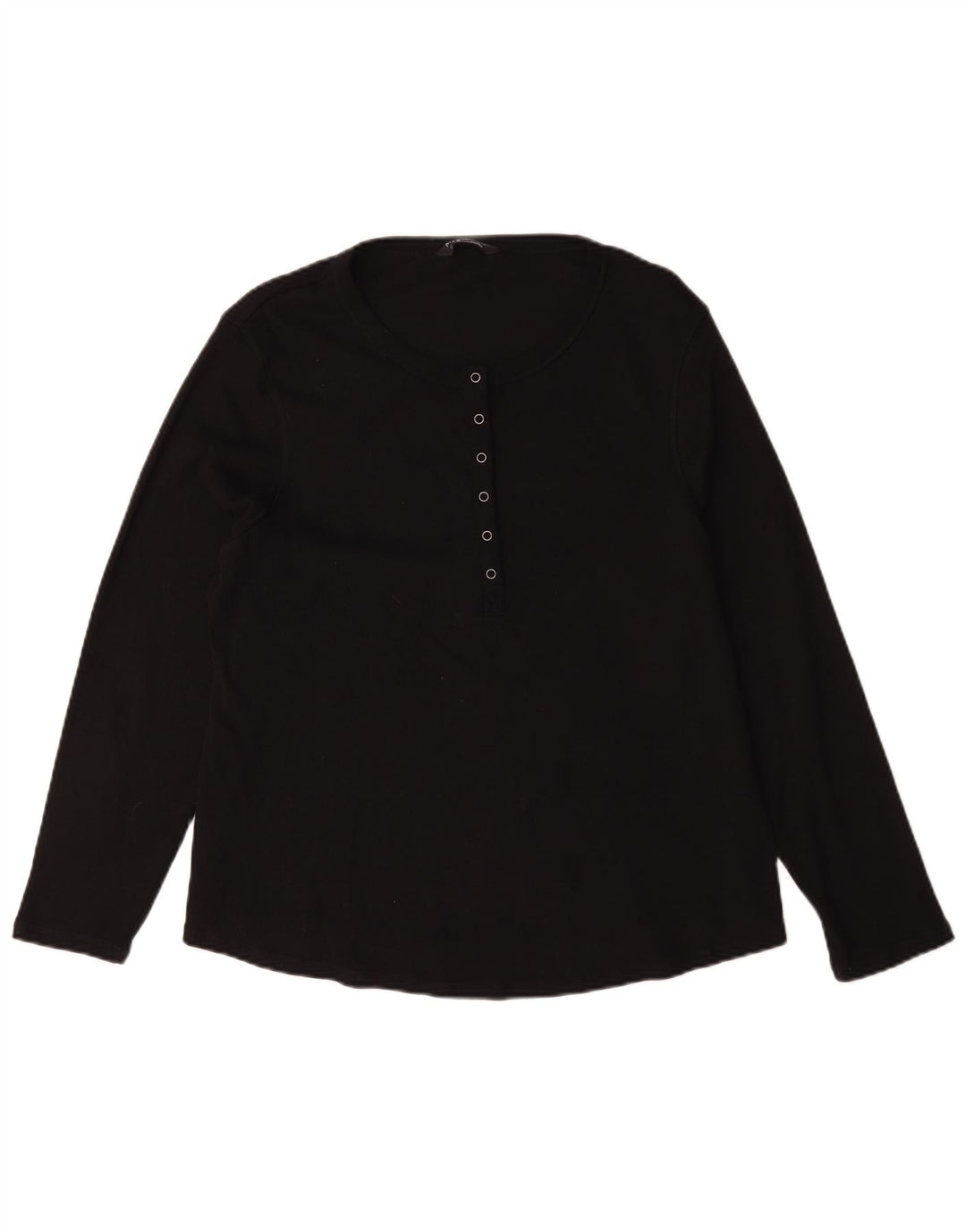 Marks & Spencer Dametop Langærmet UK 22 3XL Sort Bomuld