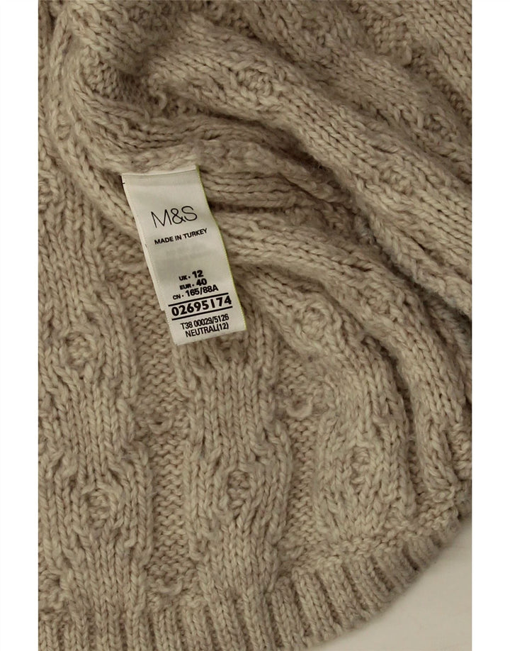 Marks & Spencer Dame Oversized Open Cardigan Sweater UK 12 Medium Beige