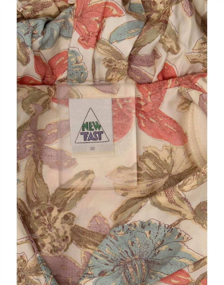 Ny Hurtig A-Line Kjole til kvinder EU 36 Small Multicolored Floral Viscose
