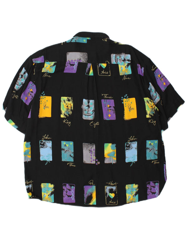 Goldress Kortærmet Herreskjorte Størrelse 43/44 XL Sort Geometrisk