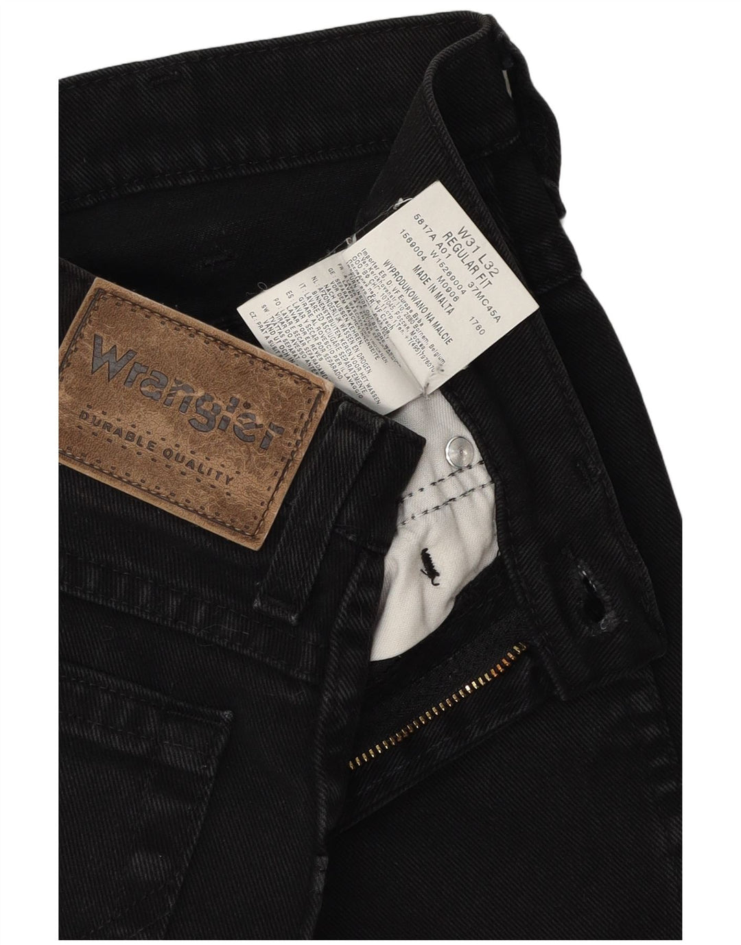 Wrangler Herre Regular Fit Straight Jeans W31 L29 Sort Bomuld