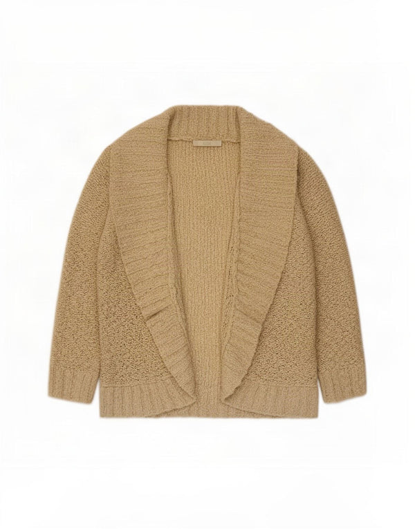 Marks & Spencer Dame 3/4 ærmet åben cardigan sweater UK 14 Medium Beige