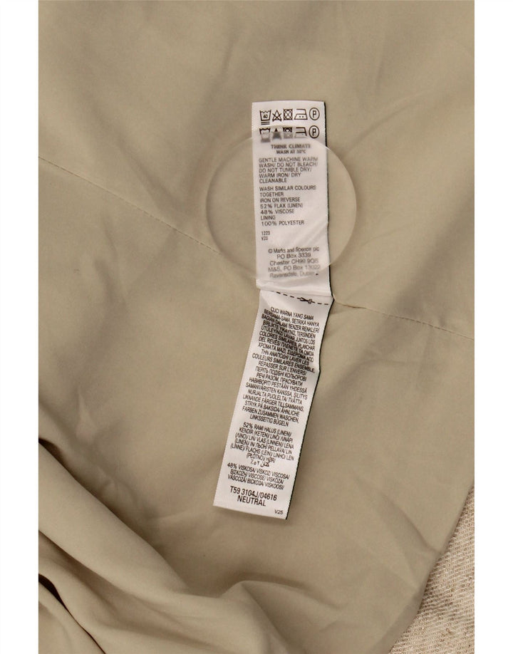 MARKS & SPENCER Dame Open Blazer Jacket UK 20 2XL Beige Linen