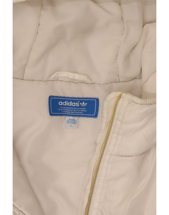 Adidas Herre Hooded Bomber Jacket UK 40 Large White