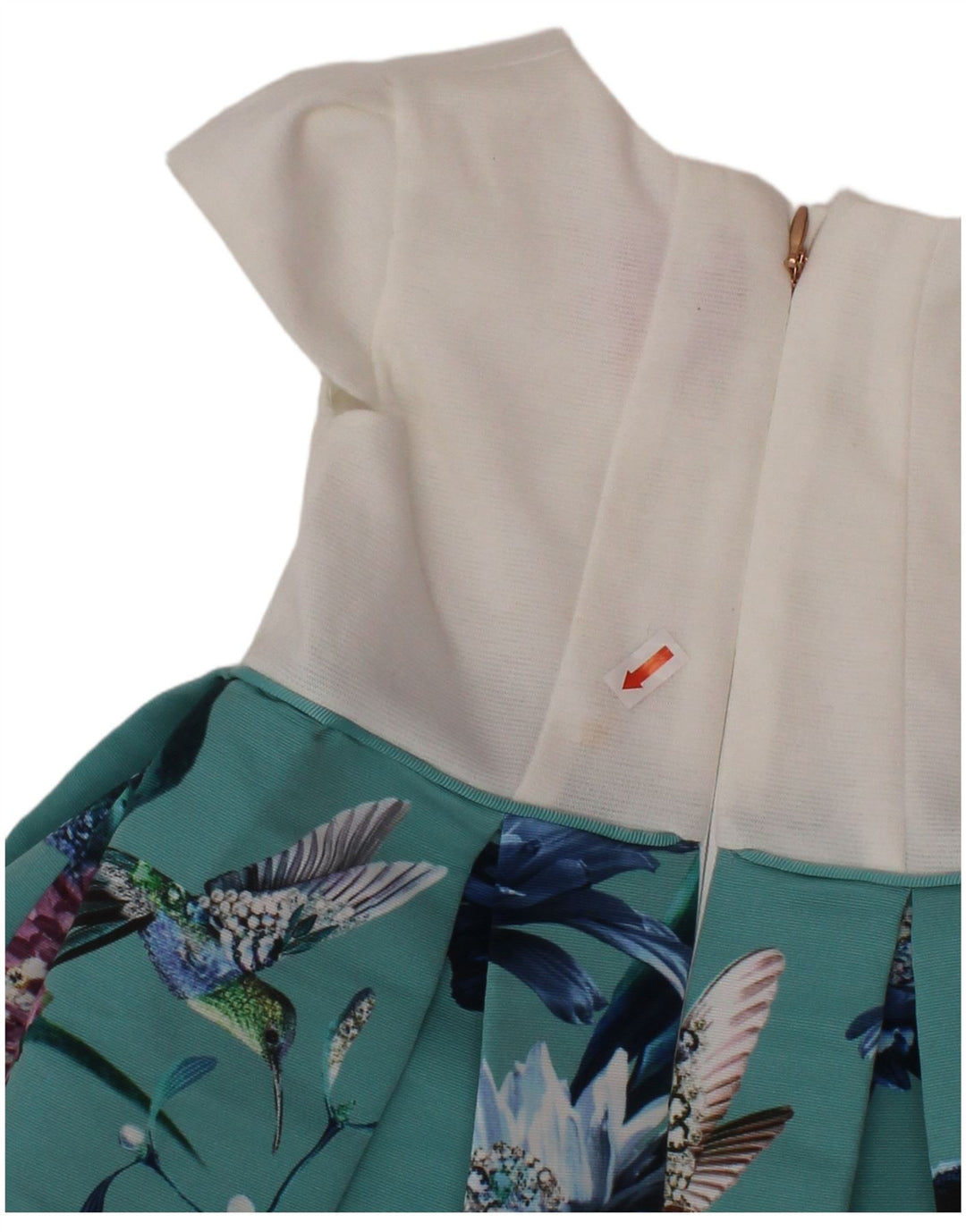 TED BAKER Baby Girls A-Line Kjole 9-12 måneder Hvid blomstret polyester