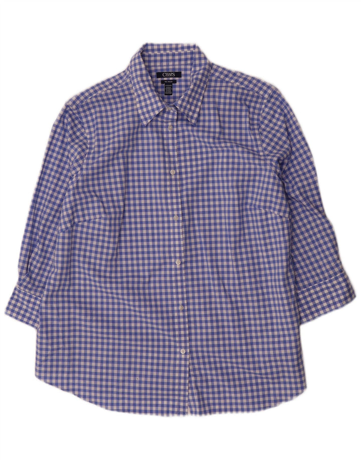 Chaps Dameskjorte UK 18 XL Blå Gingham Bomuld