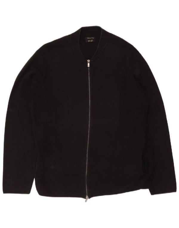 Massimo Dutti Herre Cardigan Sweater 2XL Sort Bomuld