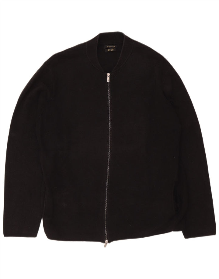 Massimo Dutti Herre Cardigan Sweater 2XL Sort Bomuld