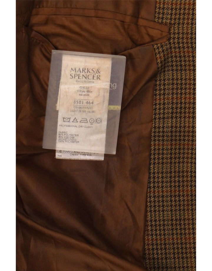 MARKS & SPENCER Blazerjakke til mænd med 2 knapper UK 46 XL Brun Hundstød