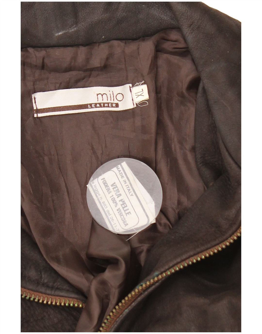 Vintage herre læderjakke UK 42 XL brunt læder