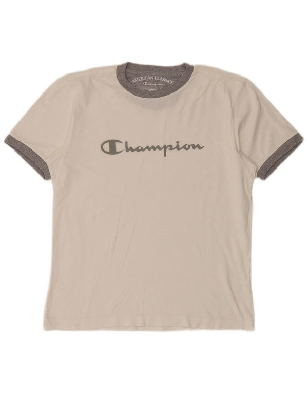 Champion Herre Grafisk T-Shirt Top Medium White